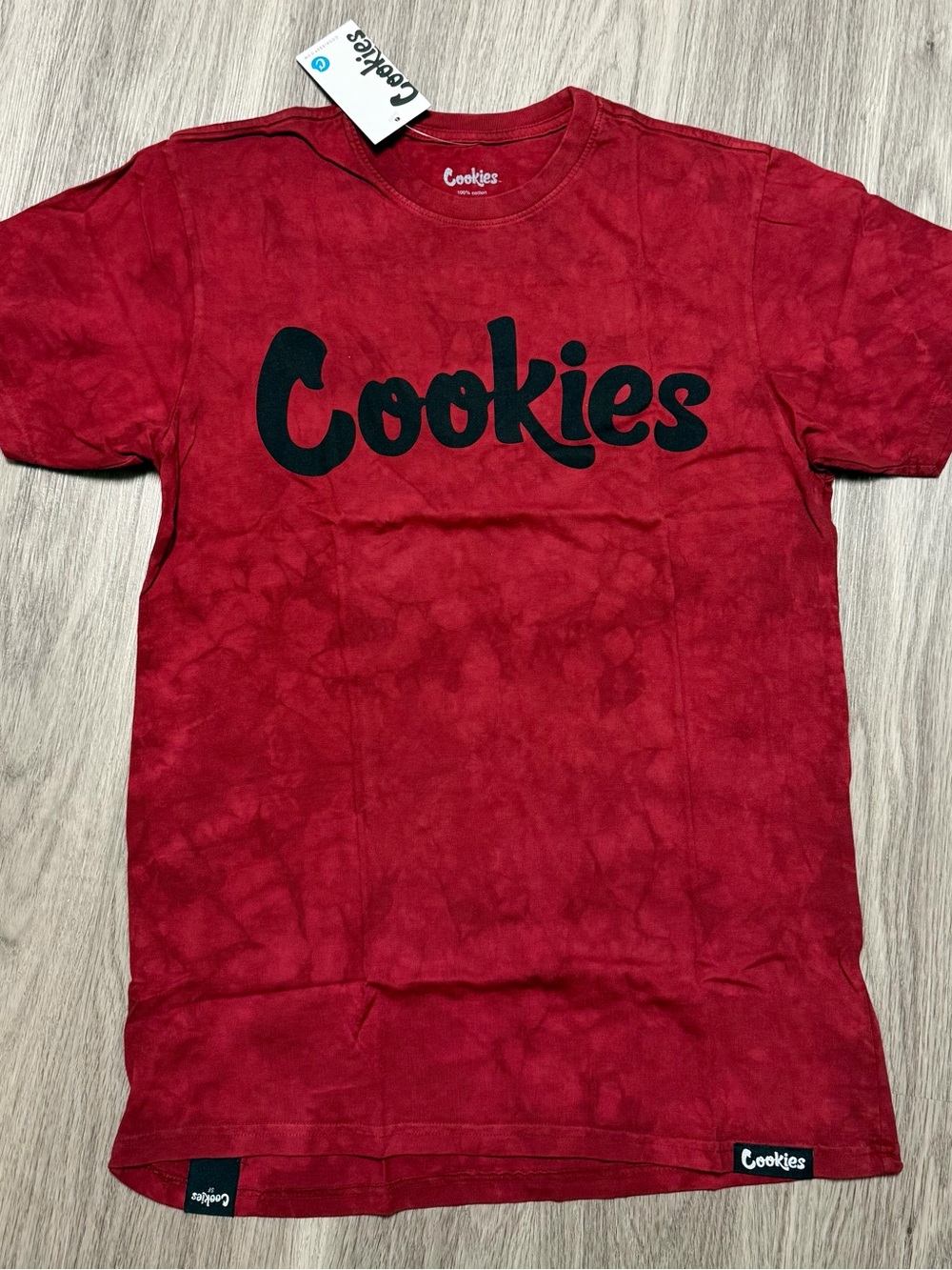 Cookies SF Original Logo Crystal Wash Tie Dye Tee Red Black M NWT